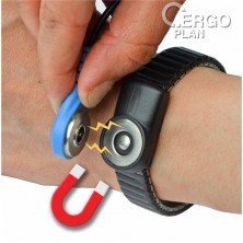 ESD dvouvodičový uzemňovací náramek MagSnap 360™, kovový, S, 1,8m, sada, 19900