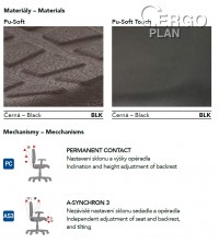 Clean room pracovní židle Pu-Soft C–TL1813P