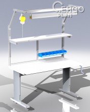 K ergonomickému pracovnímu stolu řady WB ESD lze připojit řadu příslušenství a doplňků a vytvořit si tak sestavu na míru a podle svých požadavků