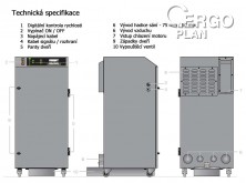 Odsávací zařízení PRINTPRO PP Oracle DS nerez, 2 x pěnový filtr, HEPA filtr